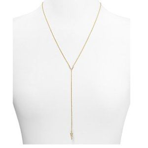 Rebecca Minkoff Crystal Cone Y Necklace (Gold Toned/Crystal)